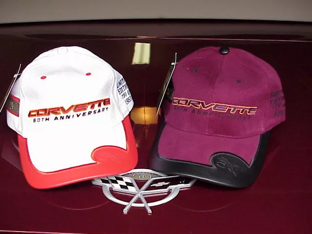 CORVETTE 50TH ANNIVERSARY Limited Edition Cap Hat set - Matching ...