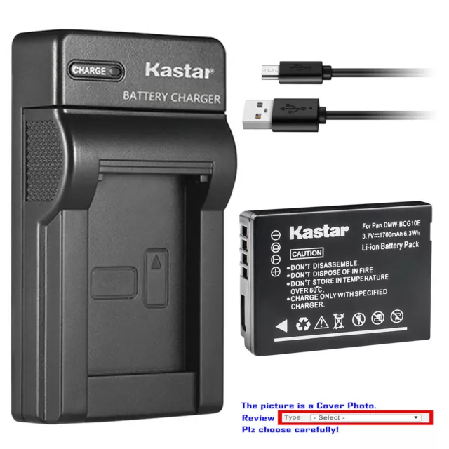 Kastar Battery Slim Charger for Panasonic DMW-BCG10 & Panasonic Lumix DMC-ZS19