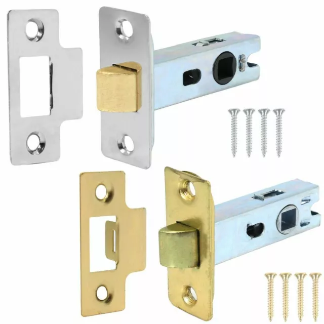 Tubular Mortice Latch for Internal Door Handle | Gridlock Brass or Nickel Plated