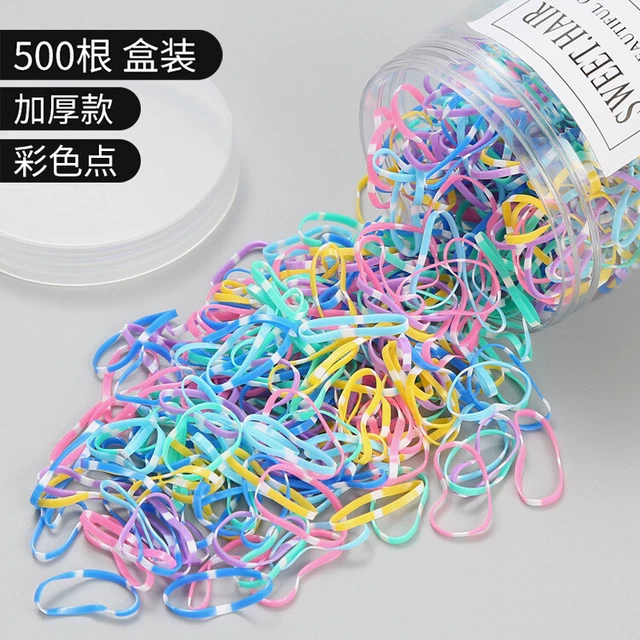 500pcs Colorful Small Elastic Hair Bands Rubber Cute Girls Kids Ponytail Holder 8