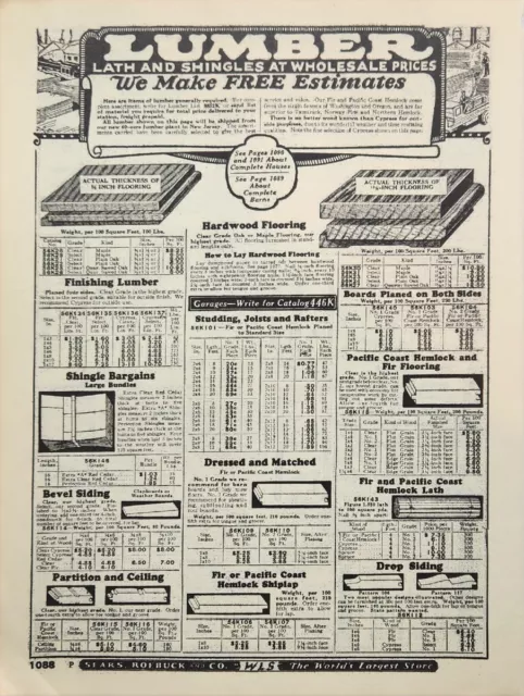 1927 Sears Roebuck Catalogue  Lumber Ad