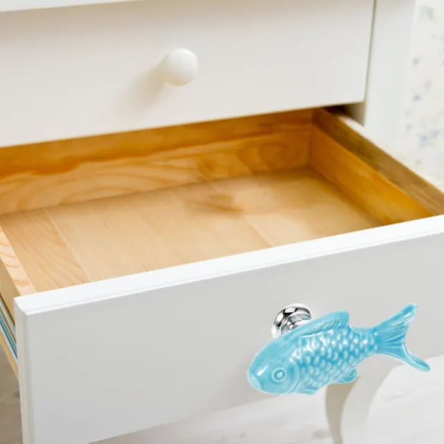 screw in drawer pulls kitchen hardware handle Tiny Fish Shaped Modern Door Knob