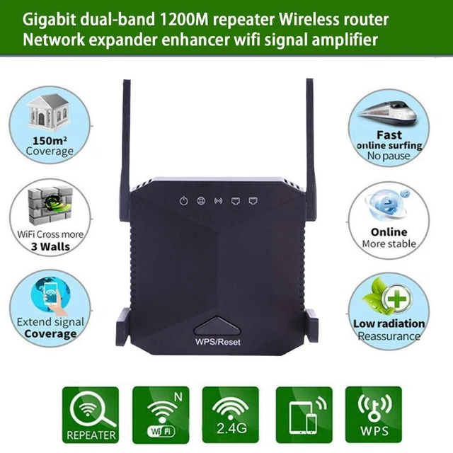 Gigabit Dual-Band 1200M Wireless Router Network Enhancer WLAN-Signalverstärke D9
