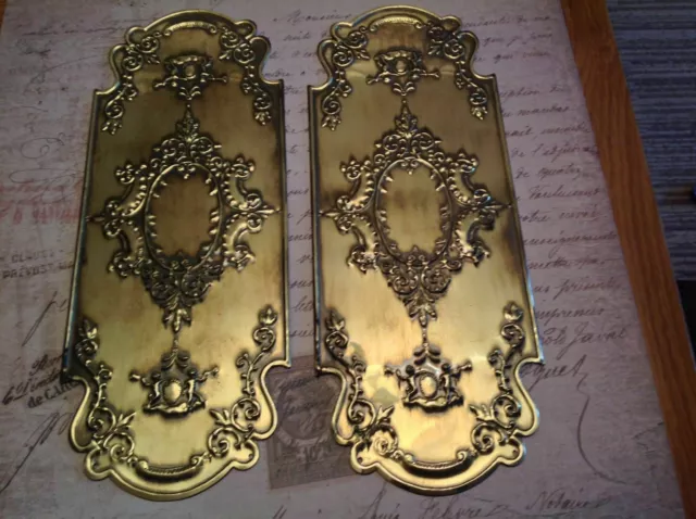 Reclaimed Solid Brass Door Finger Plates Antique finish Churb Design 1