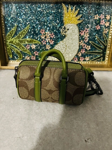Coach Micro Venturer Key Fob Keychain Signature Leather Canvas Coin Bag Purse
