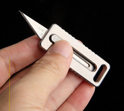 TC4 Titanium Alloy Keychain Utility Cutter Carving Knife Outdoor Pocket EDC Tool 2