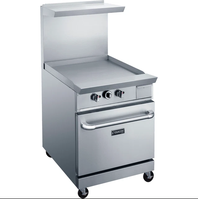 NEW 24" Range Griddle Flat Top Std Oven NG On Wheels Dukers DCR24-GM #1334