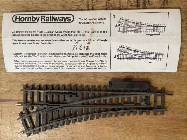 HORNBY RAILWAYS R612 Left Hand Turnout  with 'slider' mechanism. In box.