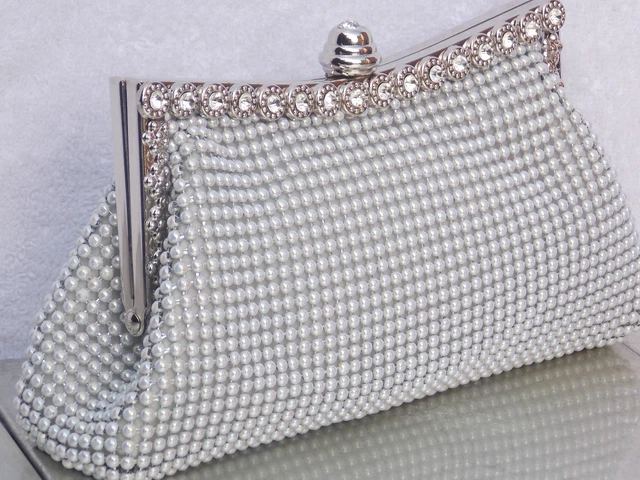 SILVER METALLIC BUBBLE STUD CLUTCH EVENING PROM BAG – Ricci's World