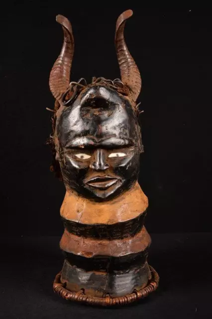 22030  Afrikanische Alte Bakongo Helmmaske / Helm Mask DR Kongo