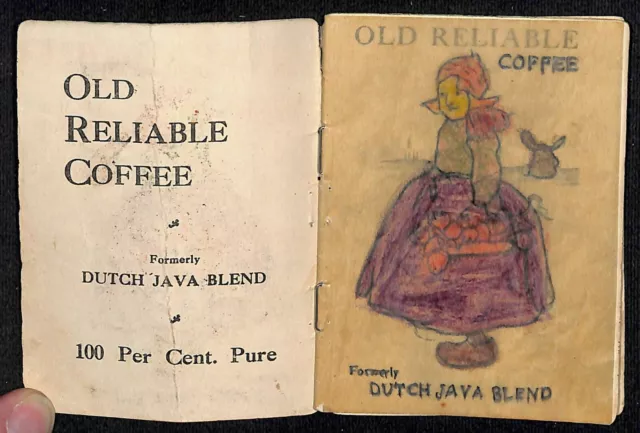 Vintage c1900-1910 Old Reliable Coffee Dutch Java Coloring / Tracing Booklet 3