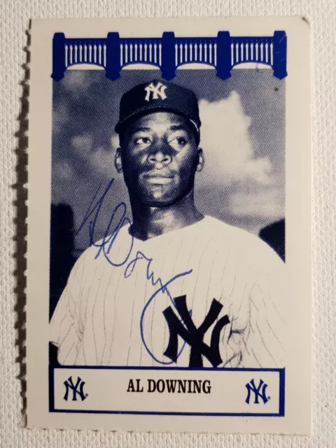 1992 The Wiz Al Downing Yankees 60's Auto Autograph Signed 2x3 Rare Card