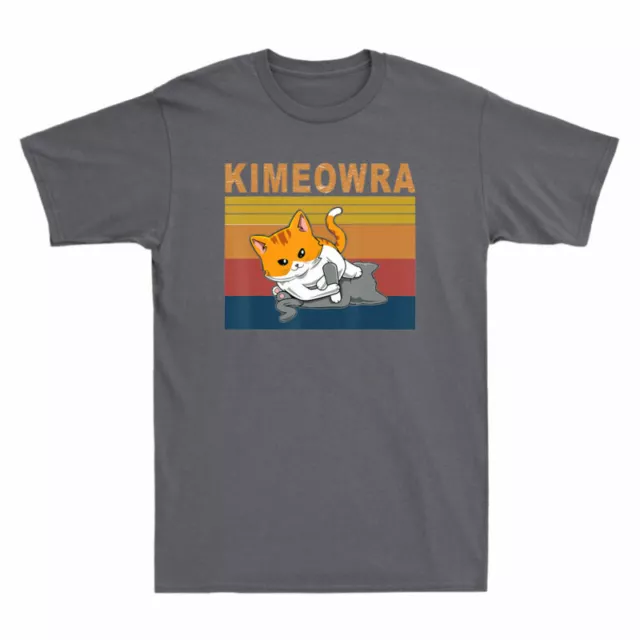 T-shirt da combattimento marziale gatto divertente vintage arti gatto JITSU Kimeowra JIU