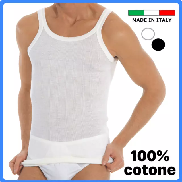 Canottiera intima da uomo spalla stretta a costine vogatore canotta in cotone