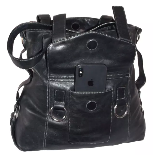 Ted Baker Bag/Hobo Tote Shoulder Leather /Large/Casual/Pockets/Work/Travel/Black
