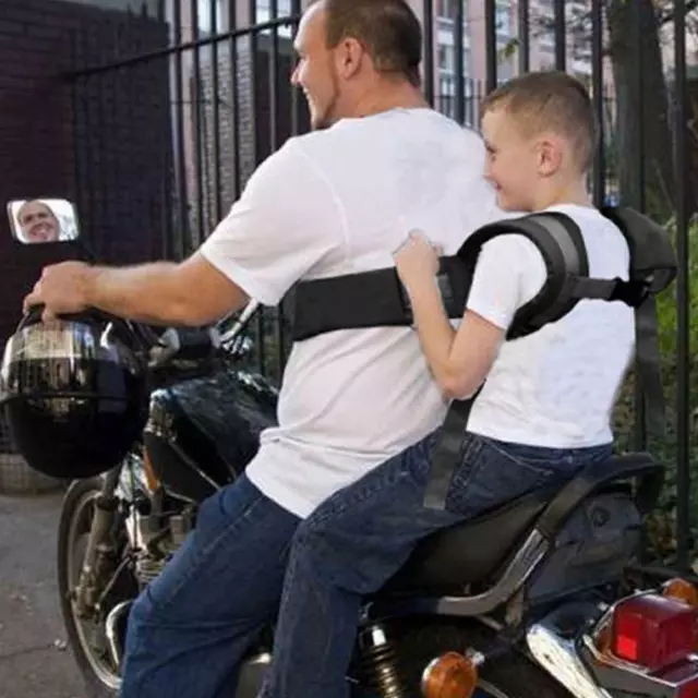 Schwarz Motorrad Roller Sicherheitsgurt Rücksitz Kindergeschirr Gurt für Kinder