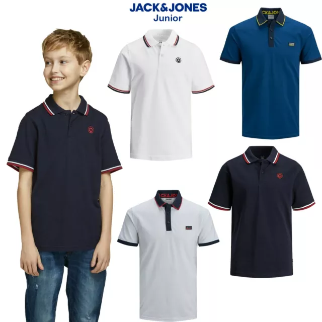 Jack & Jones Boys Kids Polo T-shirt Short Sleeves Cotton Tee Shirt 8 to 16  Year