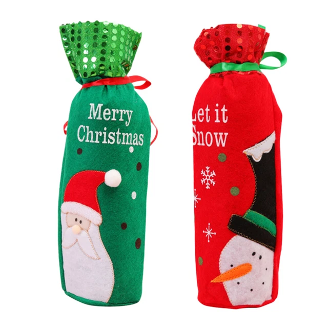 2 Pcs Ältere Weihnachtspullover Mit Weinflasche Weihnachtliche Tischdekoration