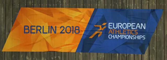 Originalbanner aus Stoff Leichtathletik WM 2018 in Berlin