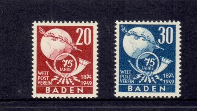 GERMANY Baden 1949 UPU set MNH