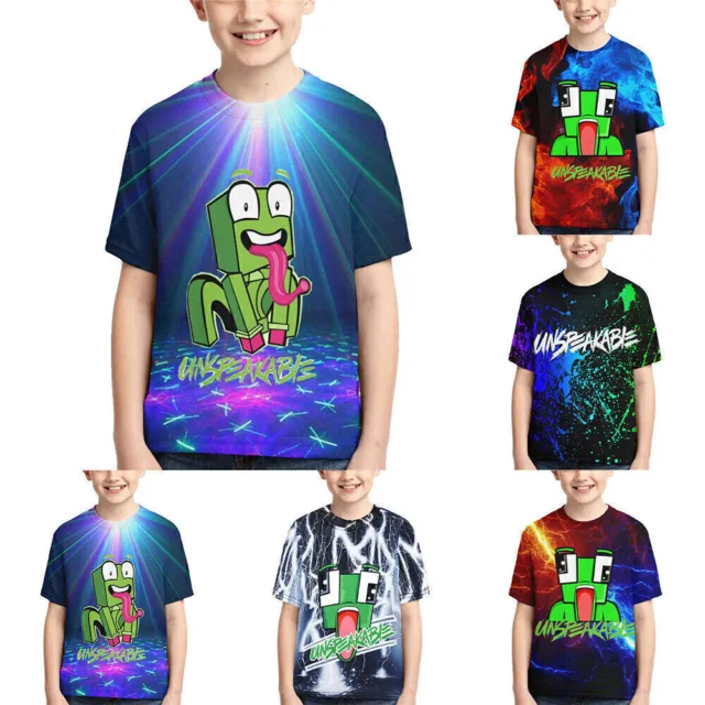 Kids Unspeakable T-shirt Boys Girls 3D Print Short Sleeve Tee Shirt Tops Gift ~
