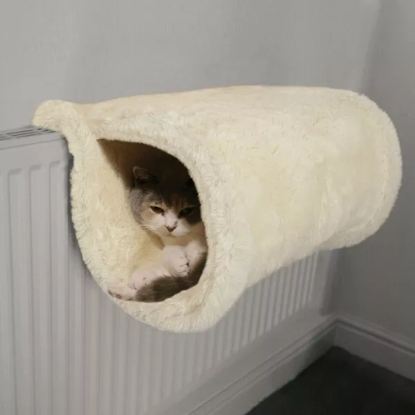 Rosewood Luxury Cat Tunnel Bed 35 x 9 x 48cm Cat Radiator Faux Fur Bed Cat Cave