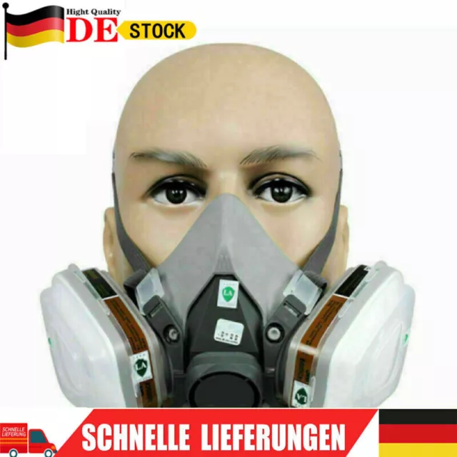 6200 Staubmaske Lackiermaske Atemschutz Halbmaske Gasmaske Mit Wechselfiltern DE