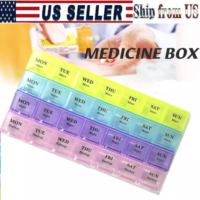Weekly Pill Box Organizer 7 Day Organizer Case Pop Up Medicine Storage Container