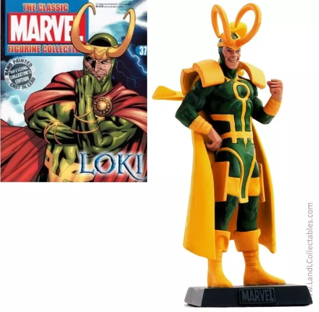 Classic Marvel Figurine Collection Eaglemoss 2007 Statue #37 Loki +Mag