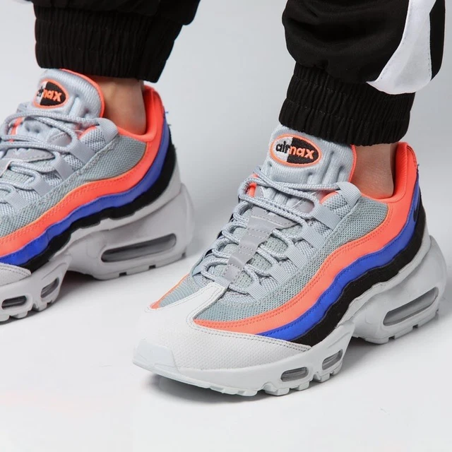 Nike air max 95 essential platinum black mango  and  blue top