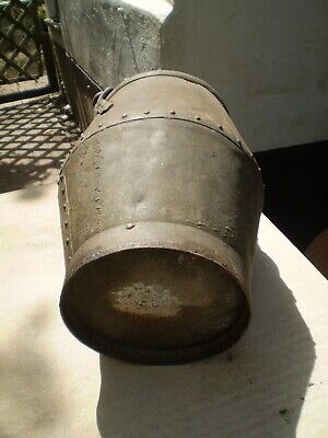 Architectural Salvage English Victorian Well bucket, Riveted & Galvanised,VG.C 3