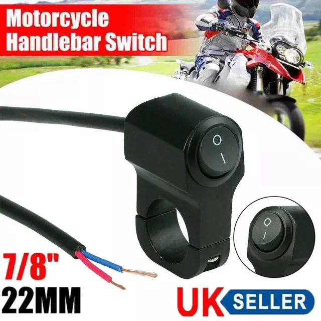 Waterproof Motorbike Motorcycle Handlebar Headlight Fog Spot Light On Off Switch