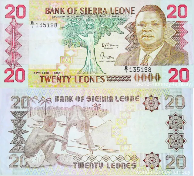 Billet 20 Léones SIERRA LEONE  Afrique 1988