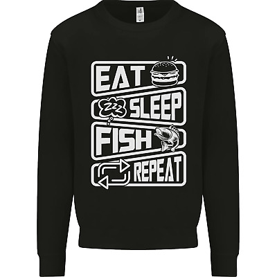 Eat Sleep Fish Funny Fishing Fisherman Mens Sweatshirt Jumper