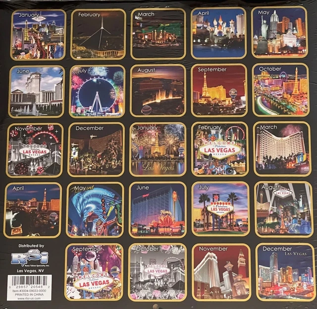 2025 2026 LAS Vegas Hotel Casino 24 Month Wall Calendar Paris Flamingo 2 Year $14.99 - PicClick