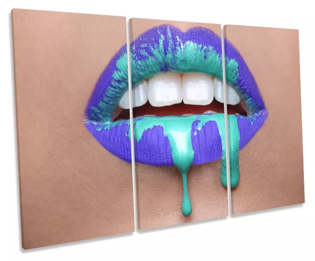 Fashion Lips Drip Lipstick Picture TREBLE CANVAS WALL ART Print