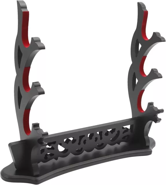 Sword Stand Vine Katana Three-Tier Holder with Padded for...