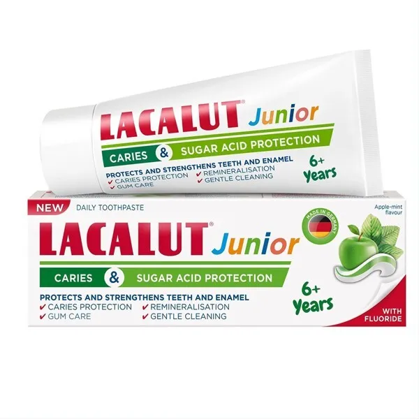 Lacalut Junior Dentifrice pour Enfants Âgés De 6 + Apple Et Saveur Menthe 55ml