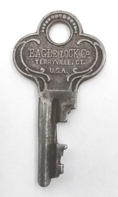 Cerraduras de repuesto vintage Key EAGLE LOCK CO TERRYVILLE CT Appx 1-3/4" Steampunk
