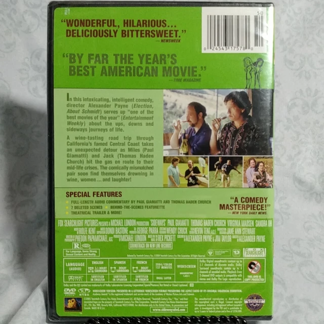 SIDEWAYS DVD INDIE comedy movie wine tasting 2004 Paul Giamatti