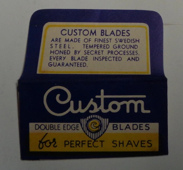 Vintage Razor Blade CUSTOM Blue & Yellow One Wrapped Blade