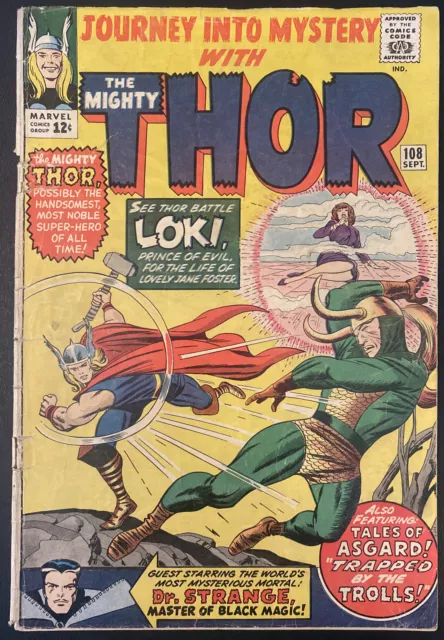 Journey Into Mystery #108 Marvel Comic Book Lot Stan Lee Jack Kirby Thor Loki