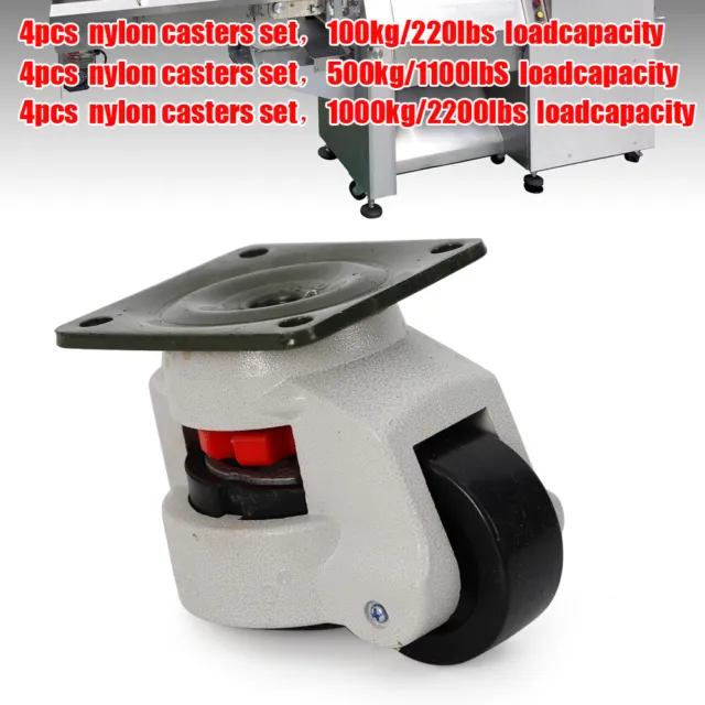 4 Pack GD-80F Casters Retractable Leveling Machine Casters  2205lbs