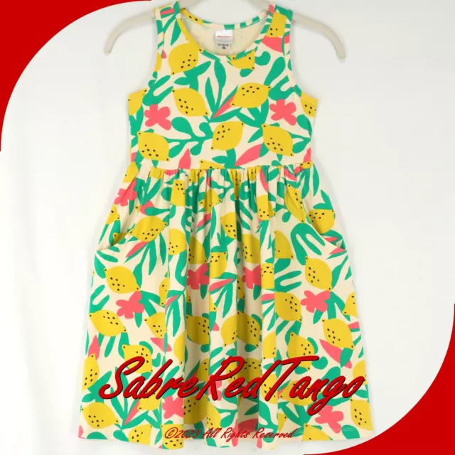 Nwt Hanna Andersson Print Racerback Skater Twirl Dress Zesty Citrus 130 8