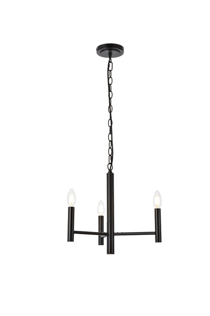 Living District LD7059D17BK Carmella 3 Lights Pendant, Black