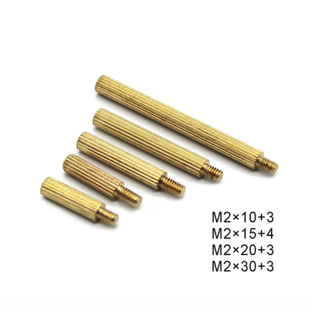 Male to Female Brass Round Pillar Standoff Spacer M2*10+3 Thread PCB Screws