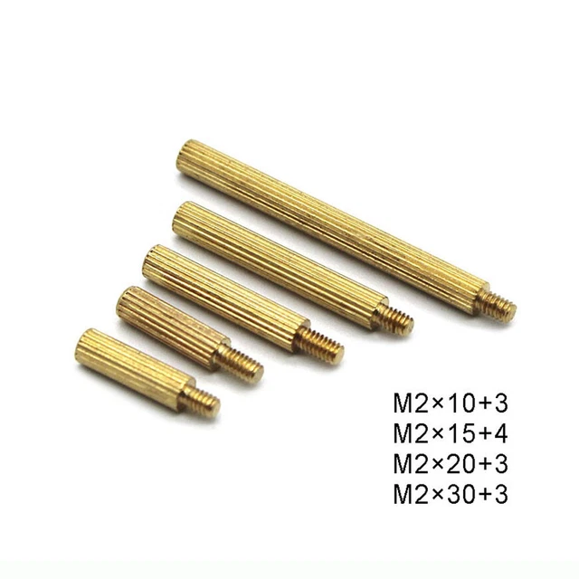 Ottone M2*10+3 bulloni di distanza filettatura interna ed esterna bulloni distanziali rotondi stabili