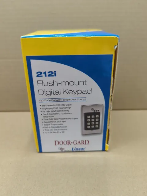 New Linear 212i Flush-Mount Digital Keypad 120 code capacity single door control