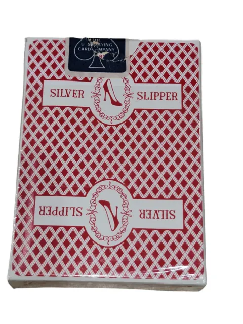 Vintage Las Vegas Casino Playing Cards Silver Slipper Bee Red Deck