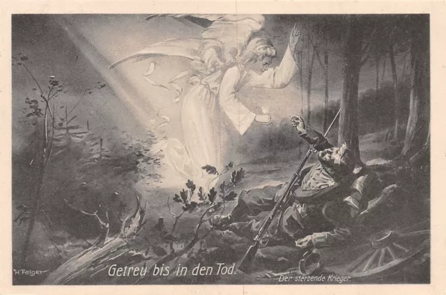 722398) AK 1. WK "Getreu bis in den Tod" gelaufen um 1915